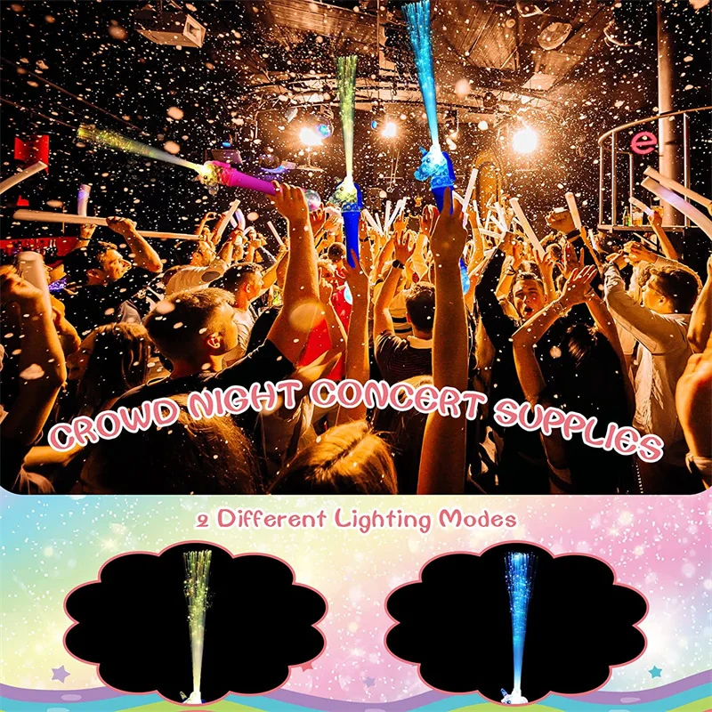 Light Up Unicorn Wand LED Fiber Optic Wand Flashing Unicorn Glow Sticks in The Dark Party Supplies for Kids Birthday Christmas