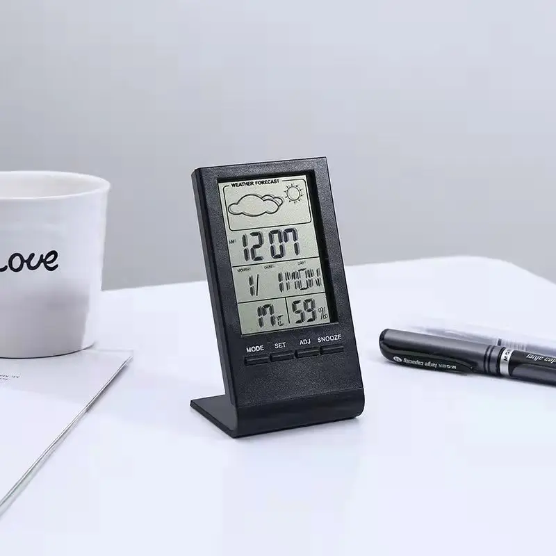 Large LCD Digital Table Forecast Weather Station Alarm Clock Travel Home Electronic Clock