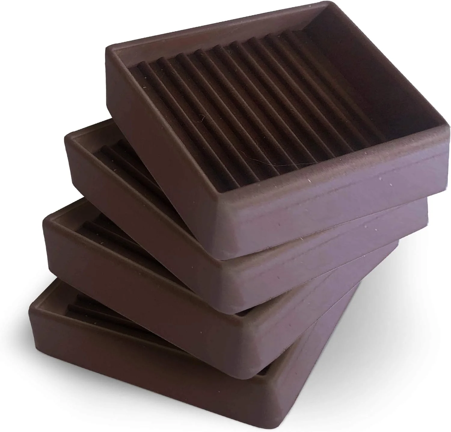 Furniture Leg Protection Pad Furniture Caster Cups For Carpet,2x2 Inch Square Rubber Anti-slip Wheel Grippers Floor Protectors