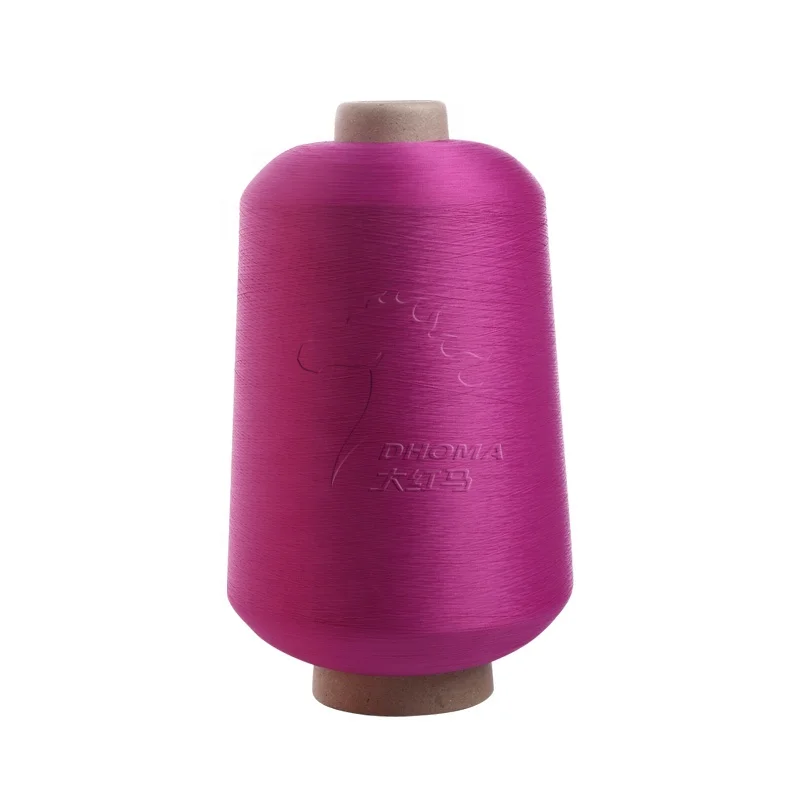Wholesale 100 polyester yarn Manufacturer In Guangzhou polyester yarn 300d him sim him Dyed colorful Polyester Yarn dty 150d 48f