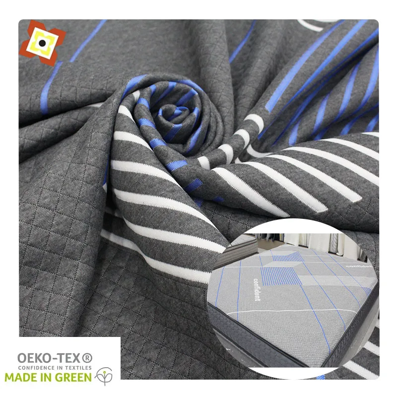 Factory Outlet Mattress Fabric Polyester Bamboo Charcoal Jacquard Fabric Mattress Double Knitted Mattress Fabric
