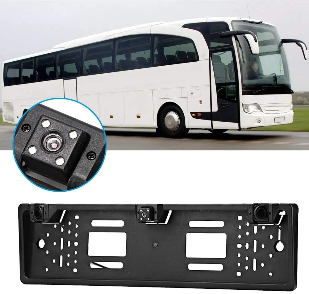 European Plate Frame Car License CCD Rear View Camera Parking sensor Two Reversing Radar and IR night vision wide ange camera