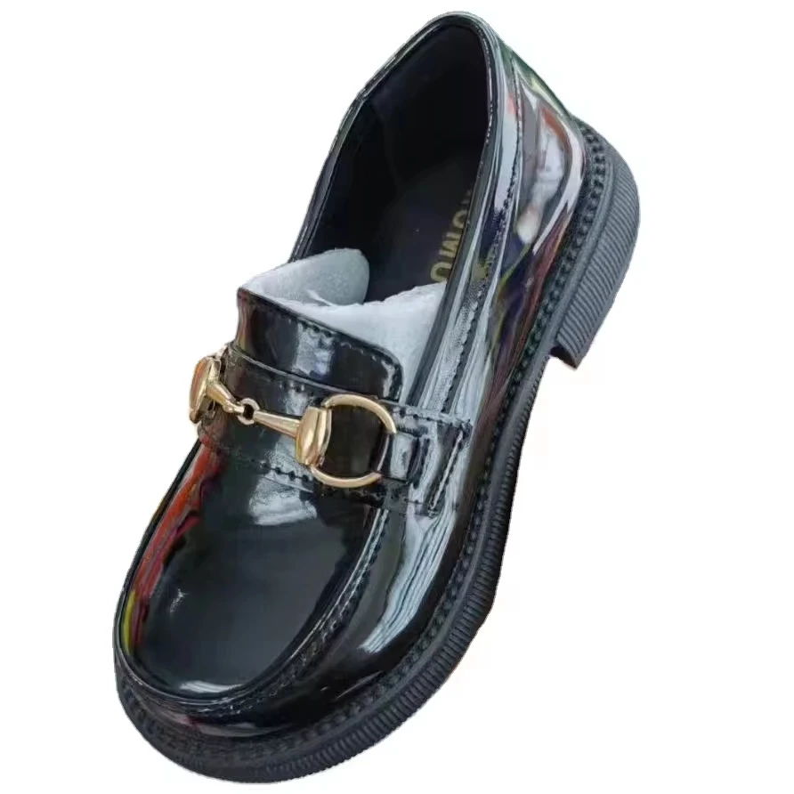 2024 High Quality Girls Leather Shoes Kids Summer Black Student Shoes Korean factory wholesale price promotional princess shoe