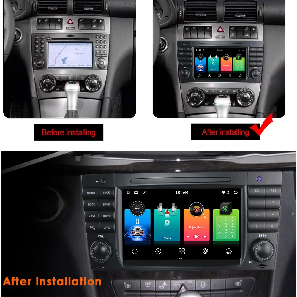LELV 2 Din Android 12 Car Multimedia Player For W203 Mercedes Benz Vito W639 W168 Vaneoclk W209 W210 M/ml Radio Stereo Audio