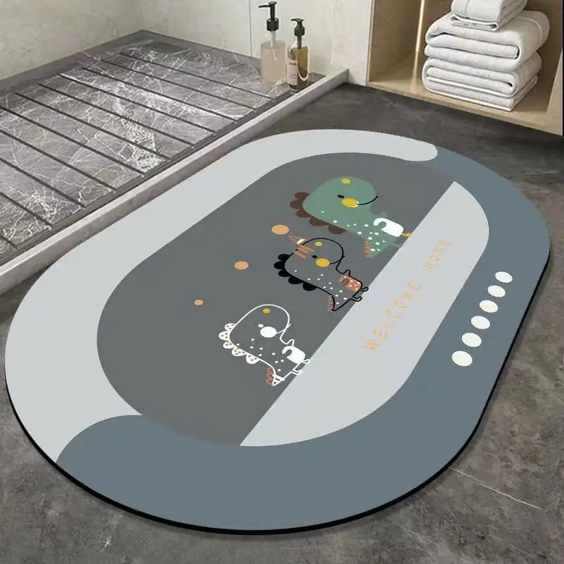 FMT Anti slip diatomite bath mat bathroom rubber shower floor bath rugs set