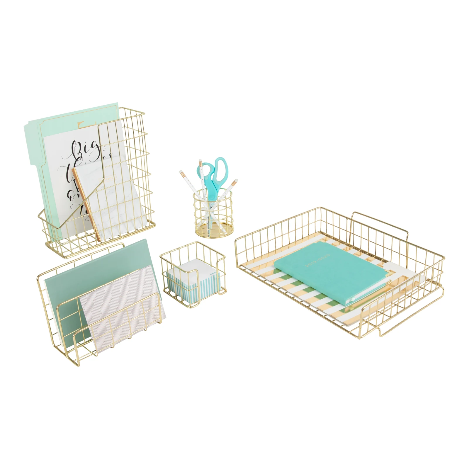 Office School Home Metal wire desk organizer letter file document table desk sets and accessories