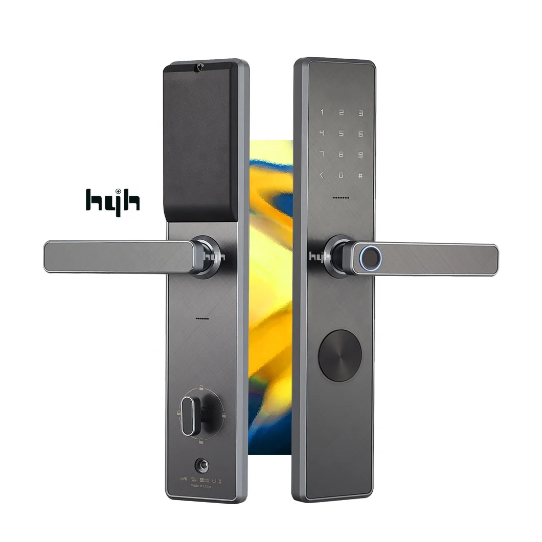 Guangdong-hyh Hardware Aluminium Keyless Entry SystemTuya Phone Control Finger Print Blue-tooth Smart Home Lock Door