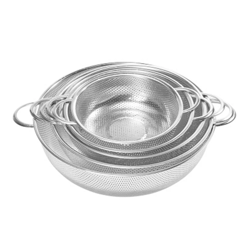 
Durable stainless steel metal strainer mesh basket rice colanders with small holes 