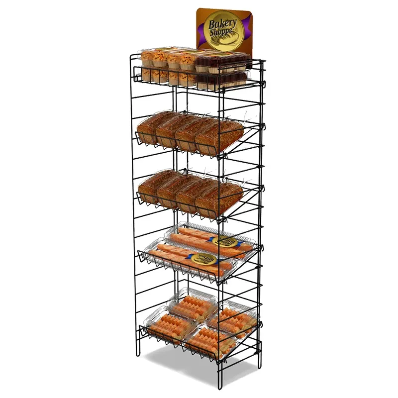 Металлический стеллаж для хлеба и печенья