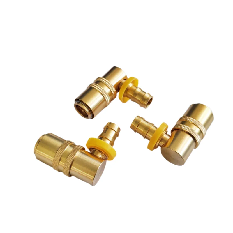 Female hose barbed Mechanical DN13 with indicator ring 90 degree elbow quick release coupling