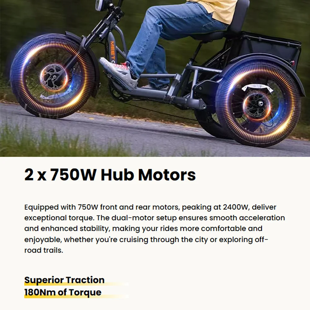 Factory Wholesale Price Ebike Trike 550 Lbs Load Aluminum Alloy Frame Cargo Ticycle Fat Tire 3 Wheel Electric Bike for Adults