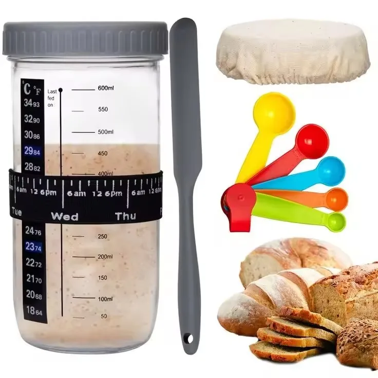 Wholesale 35OZ Wide Mouth Sourdough Starter Jar Kit Sour Dough Starter Container Kit Use for Sourdough Bread Baking