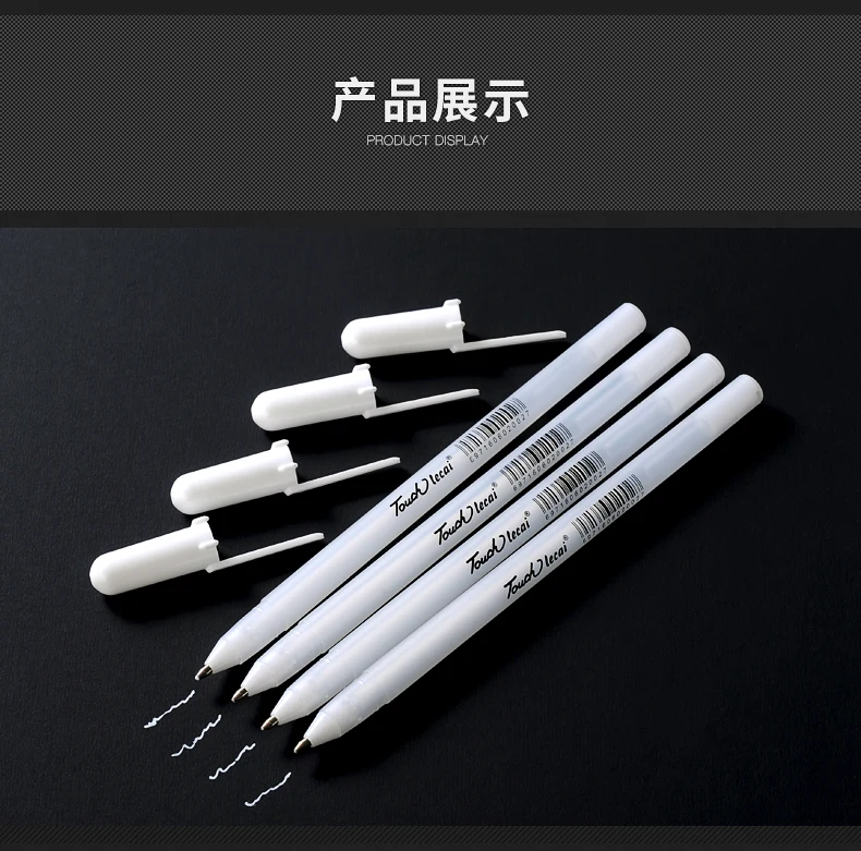 Highlighter Double line Glitter Marker Pen 3 Colors Gold Silver White None Toxic Waterproof Metallic Marker set for Art