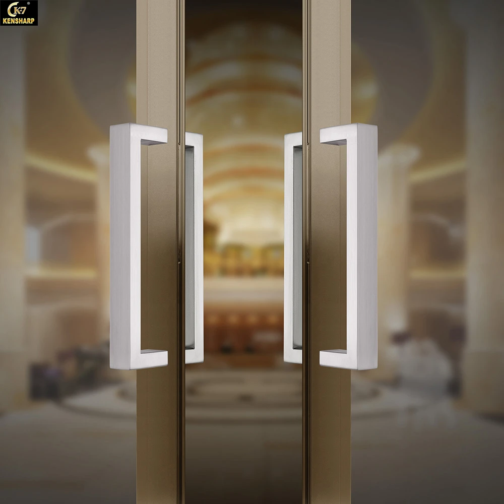 Kensharp Stainless Steel Glass Door Pull Handle Single Side Pull Handle  Wooden And Glass Sliding Door Entrance Door Handle