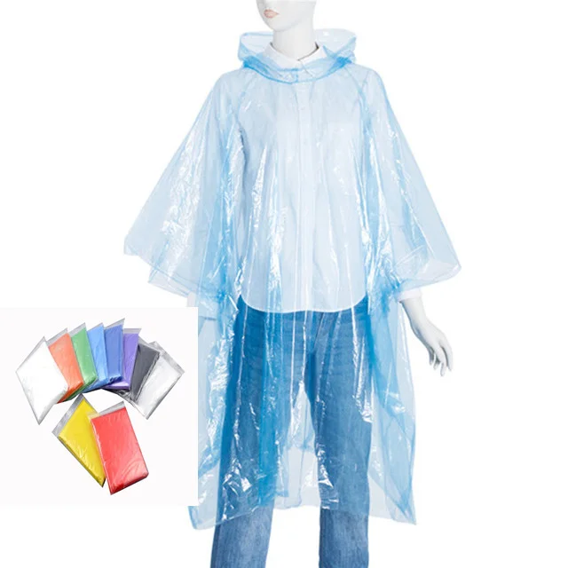 Cheap Disposable PE Raincoat Rainponcho Rain poncho For Outdoor