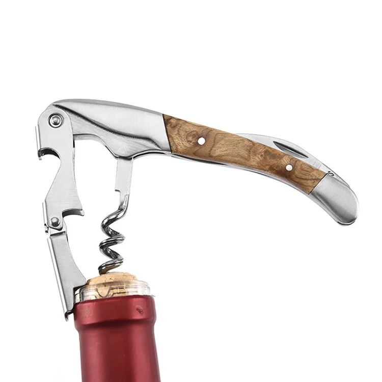 Promotional Portable Carbon Steel Cutter Knife Cork Screw Multi-functional Beer Wine Bottle Opener for Bar Accessories