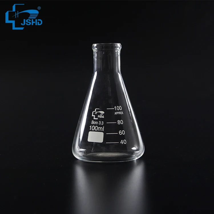 Боросиликатная колба erlenmeyer лабораторная коническая стеклянная колба бутылка