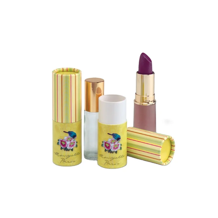 Recyclable Eco-Friendly Customized Empty Cosmetics Lip Balm Deodorant Stick Packaging Kraft Push up Paper Tubes Lipstick tube