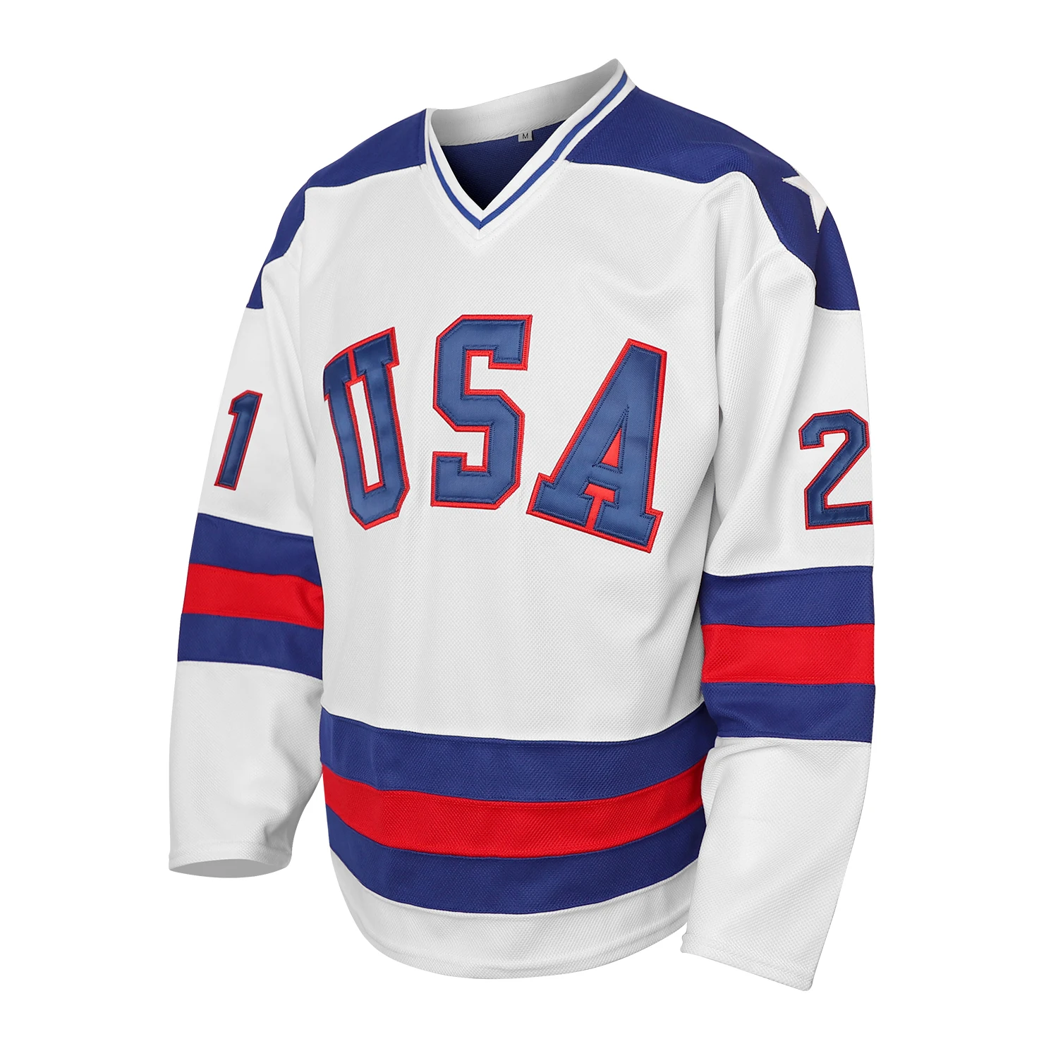 USA Hockey Jersey Retro 21 White Vintage Embroidered Stitched Hockey Jersey Quick Dry Tracksuit