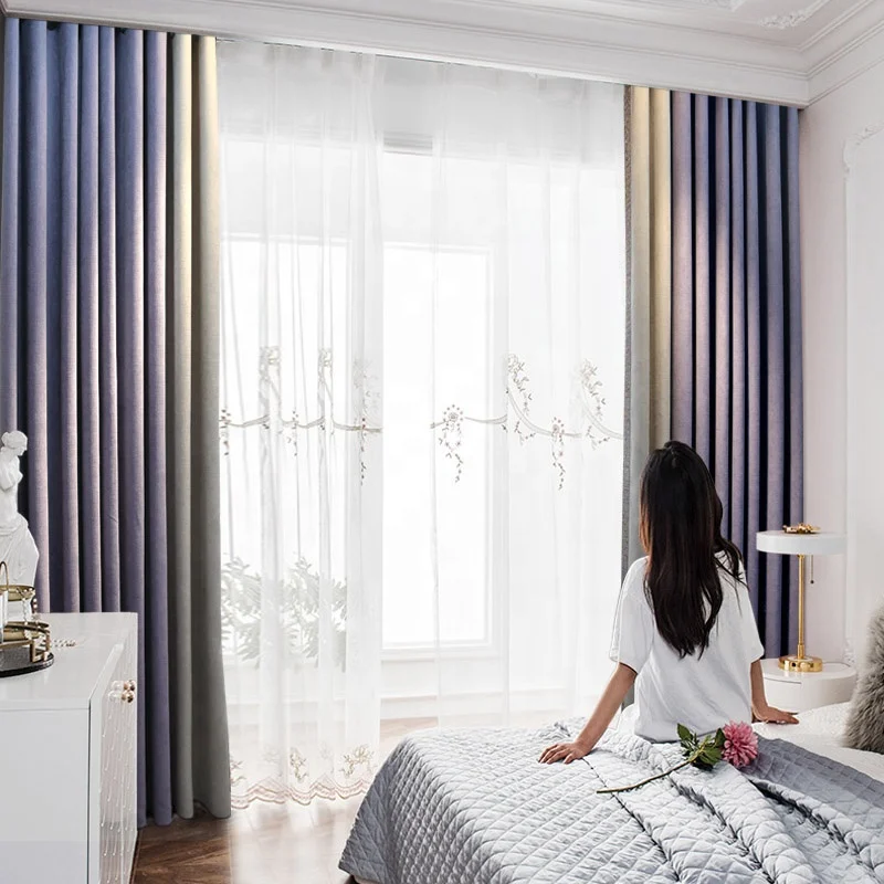 Custom Made Drapes Panels Fabric Trim Sewing Chenille Curtain For The Bedroom Living Room Luxury