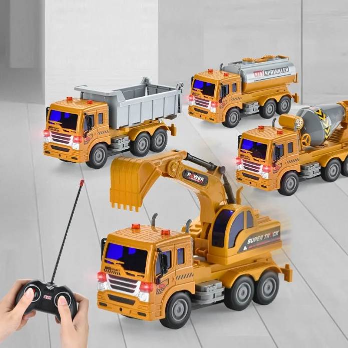Обучающие игрушки R/C строительный автомобиль 25 см с музыкой и подсветкой инженерный грузовик дистанционным управлением