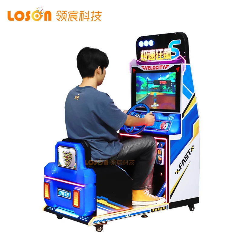 indoor bike video entertainment children simulator car racing two player arcade machine coin operated games