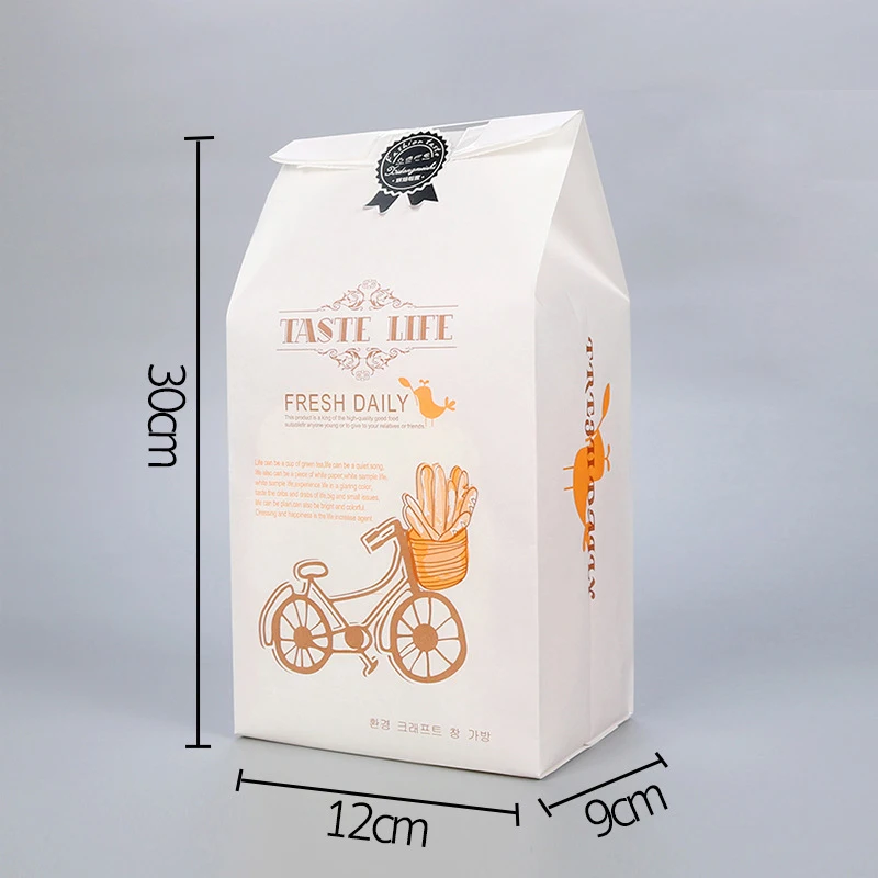 high quality bread warmer bag white food paper bag with printing own design logo