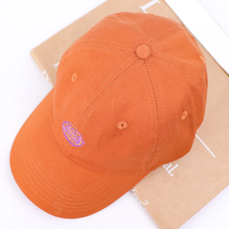 Qianzun high quality orange 6 panel custom embroidered dad hats with custom logo
