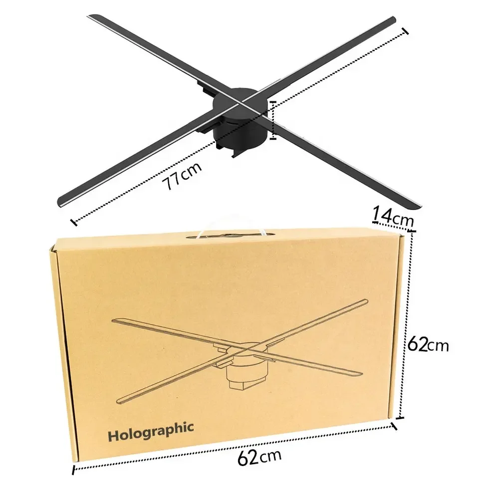 Водонепроницаемый 3D-голографический вентилятор с высоким разрешением, 80 см