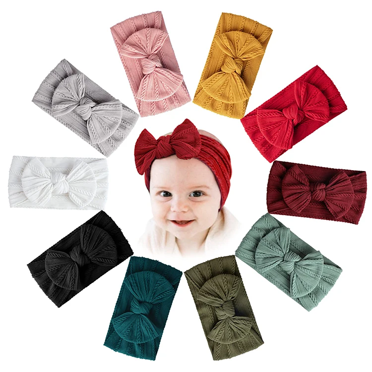 Summer Newborn Handmade Hair Accessories Baby Headbands Nylon Hairbands with Bows