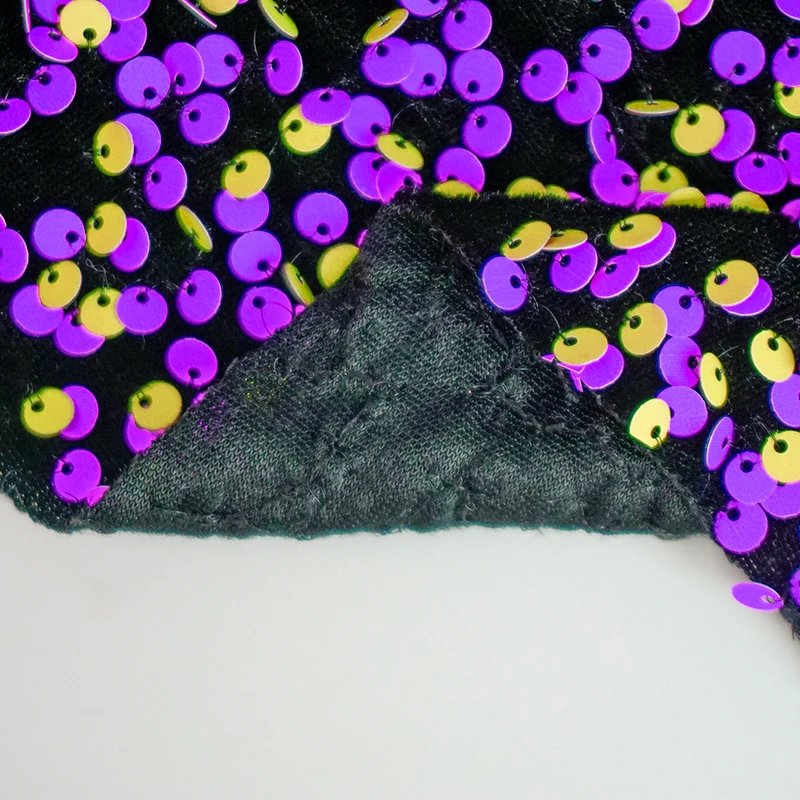 2025 New style custom design factory 100% Polyester Beautiful color fashion design black stretch velvet sequin fabric