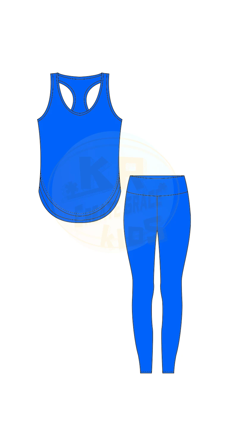 New Fashion Custom Logo Girl Yoga Wear Kids Fitness Running Gym Sports Sets Girls Clothes Cute Solid Vest Long Pants Sports Sets