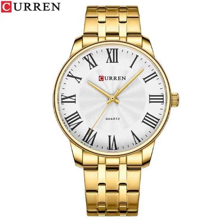 CURREN 8422 Simple Quartz Watches for Men Shop for Watches Online Hand Men Stainless Steel Band Watch Cleaning Machine