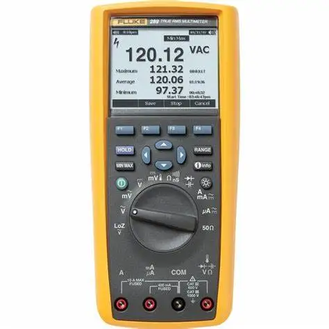 100 mF capacitance range Fluke 289 True RMS Logging brands digital multimeter with Amp jack plugs