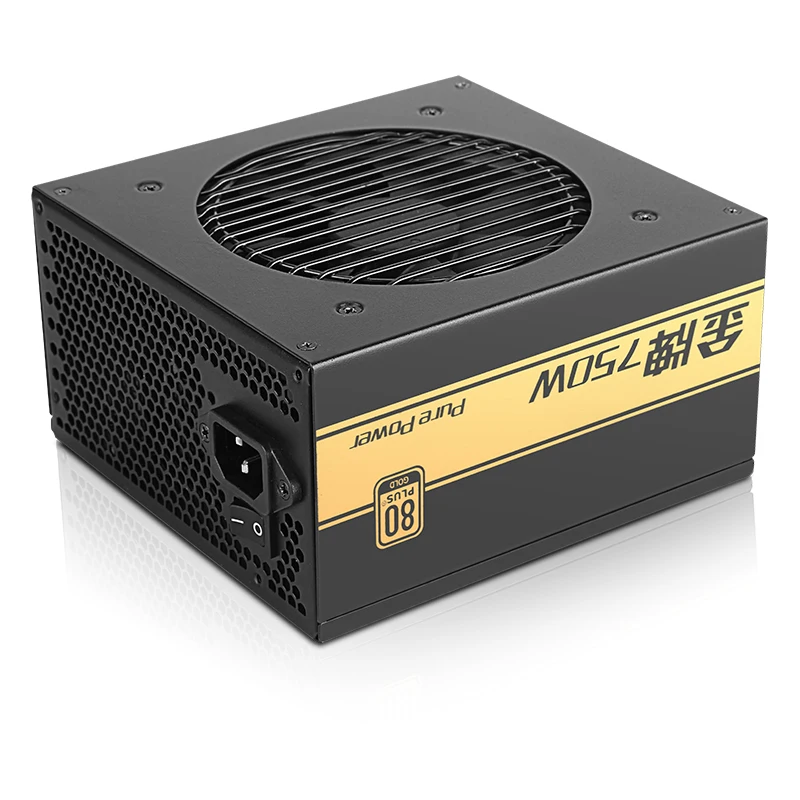 750W gold 80 plus full modular atx power supply black flat cable high quality straight power supply