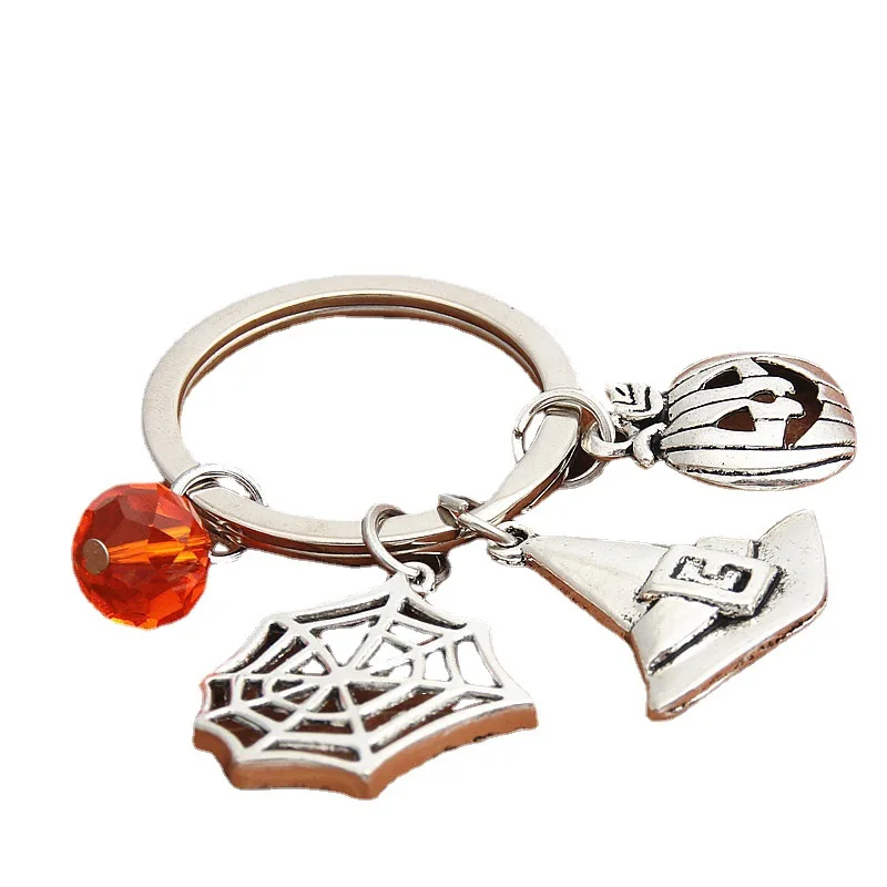 Lilangda Creative New Broom Tooth Pendant Creative Keychain Small Gift Wholesale Metal Halloween Pumpkin Wizard Keychain