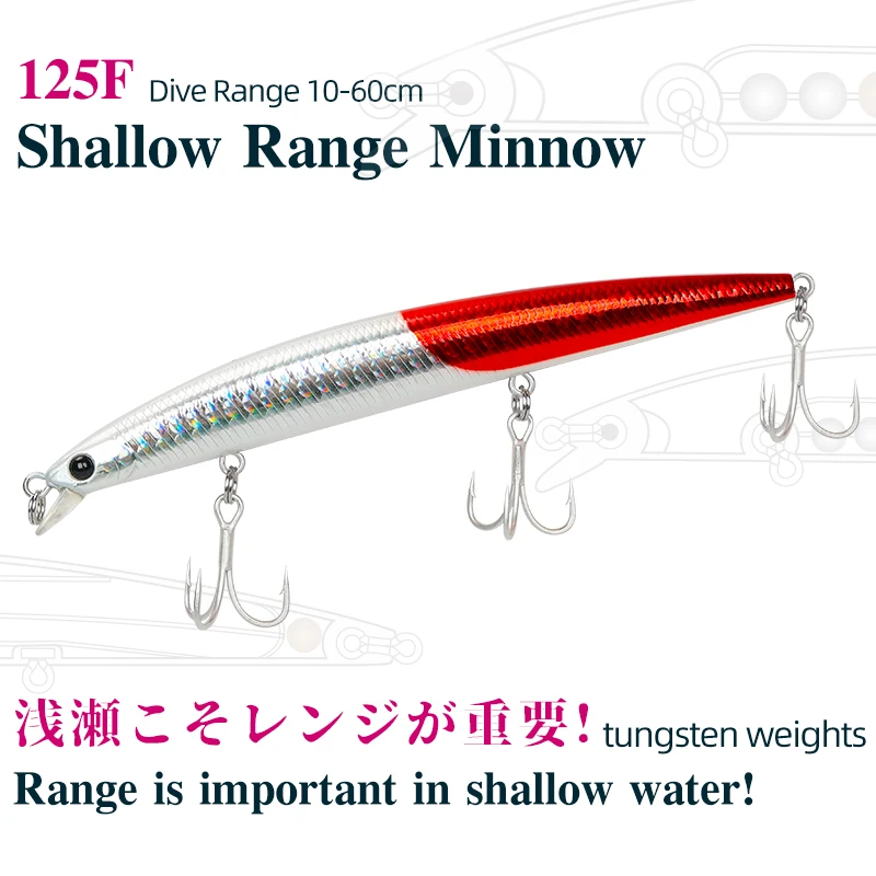 TSURINOYA Wholesale  Fishing Lure DW72 125mm 14.3g Depth 10cm-60cm Bass Baits Hard lure Floating Minnow
