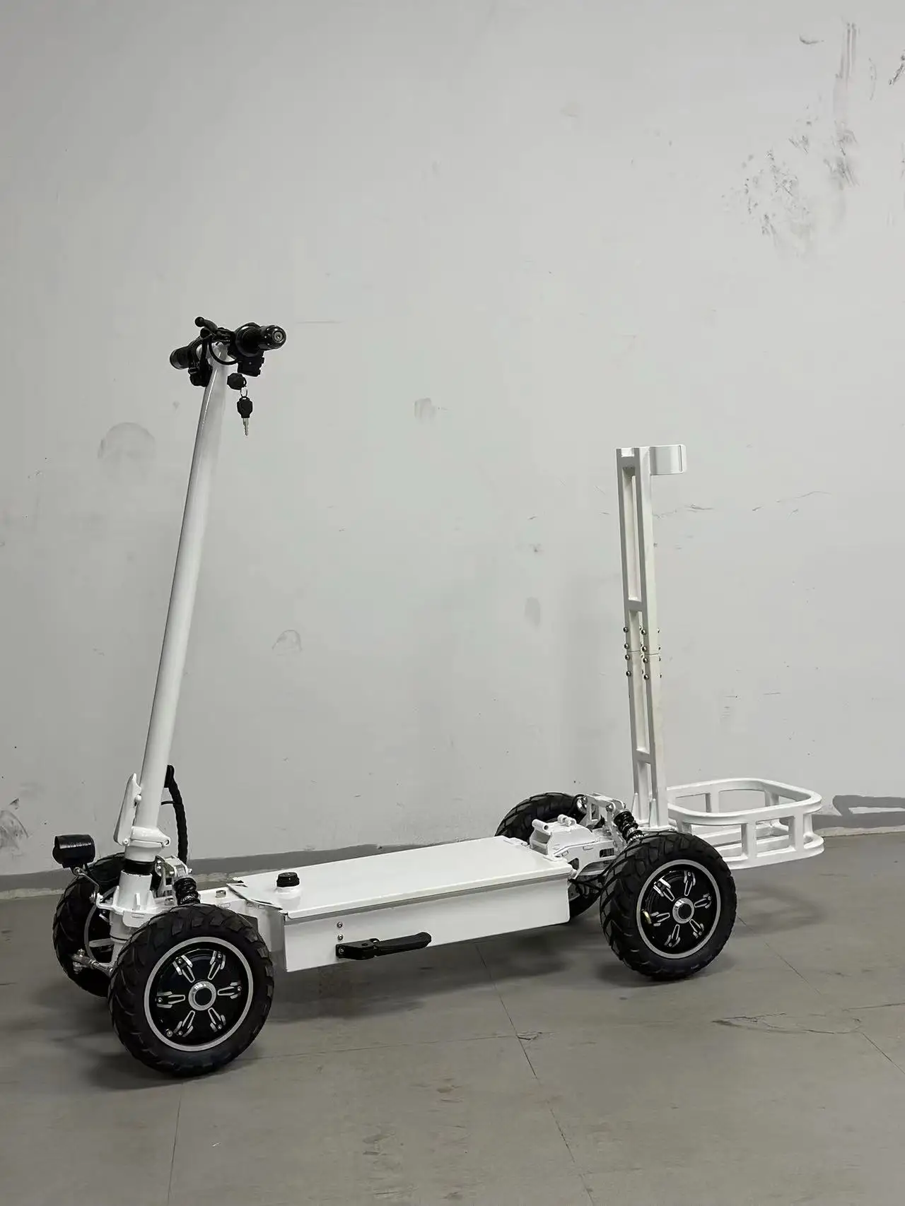 Dual Motor 2*1000W Electric Scooter Electric Vehicle Golf Cart Rear Tray 4 wheel Rear Trailer Trolley For Sale