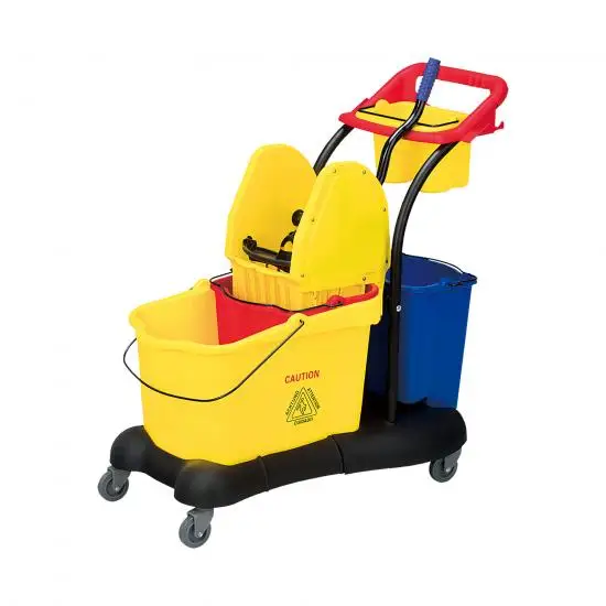Down press double bucket mop trolley