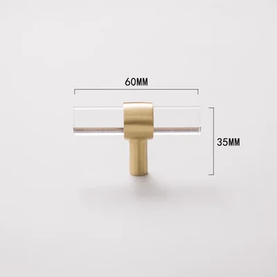Brass strip handle modern simple cabinet gold transparent drawer wardrobe furniture light luxury door handle