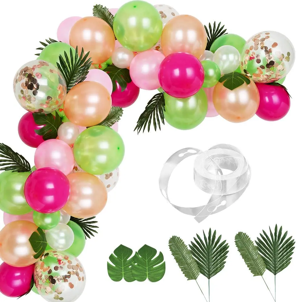 83 Pcs Tropical Balloons Garland Kit DIY Balloon Arch Garland for Tropical Theme Birthday Party Baby Shower