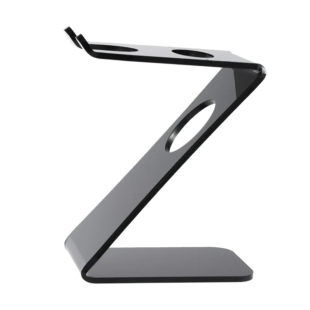 Private Label Shaving Kit Black Acrylic Shaving Brush Stand,Shaving Straight Razor Stand, Shaving Brush and Razor Holder