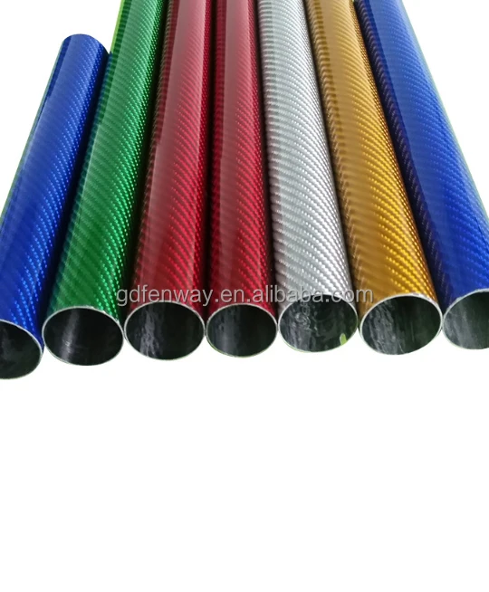 2024 Factory 3k colored carbon fiber tube connectors forged carbon fiber pipe tube 150mm twill carbon fiber speargun tubing