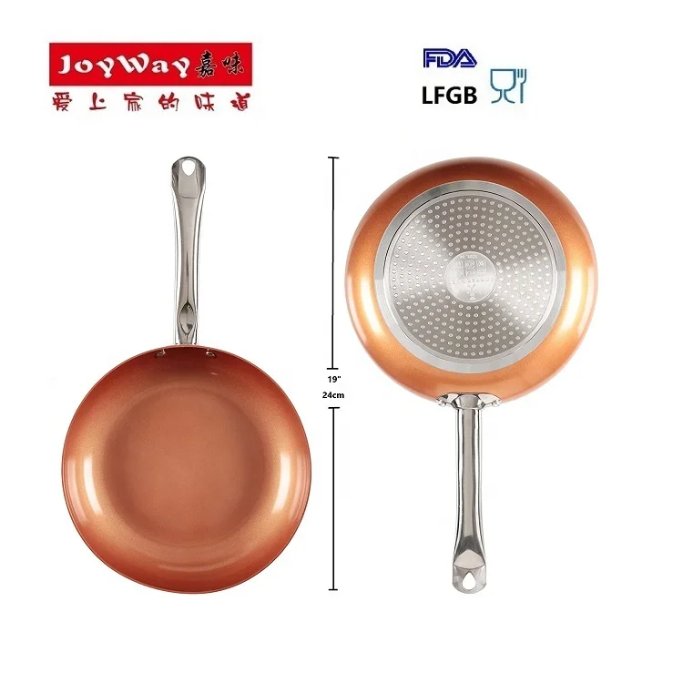 10 Pieces Copper Color Aluminium Casserole Cooker Non-Stick Copper Pan Cookware Set