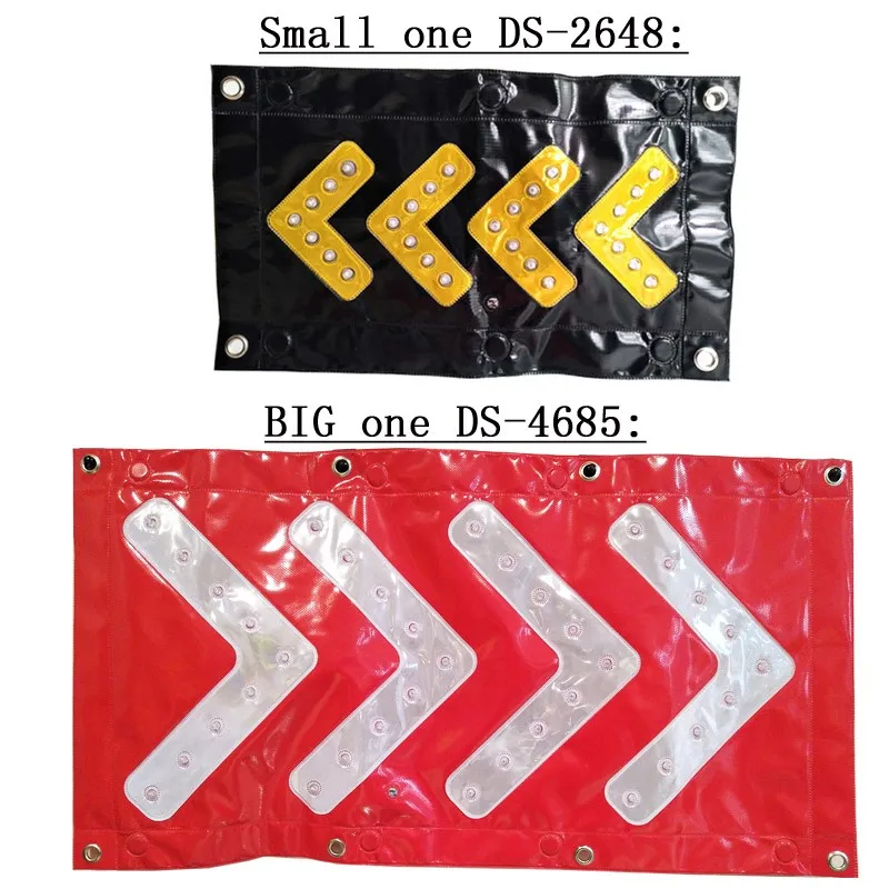 DS-4685 red car flashing arrow direction car emergency light chevron road sign