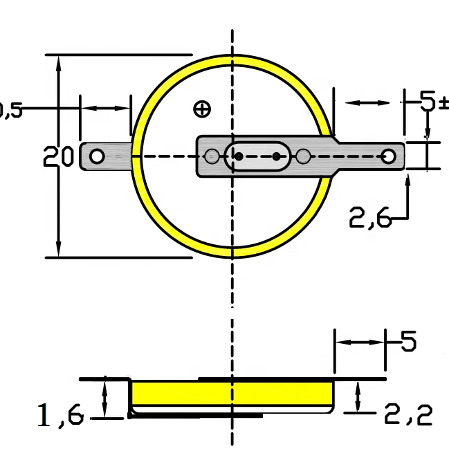 Литиевая батарея cr1616 с паяльным штифтом/вкладками CR1616 CR2025