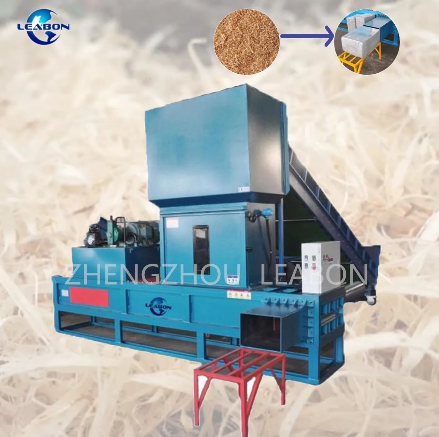 Sawdust Hydraulic Packing Machinery Automatic Bagging Baler Wood Shavings Hydraulic Compress Baler Machine