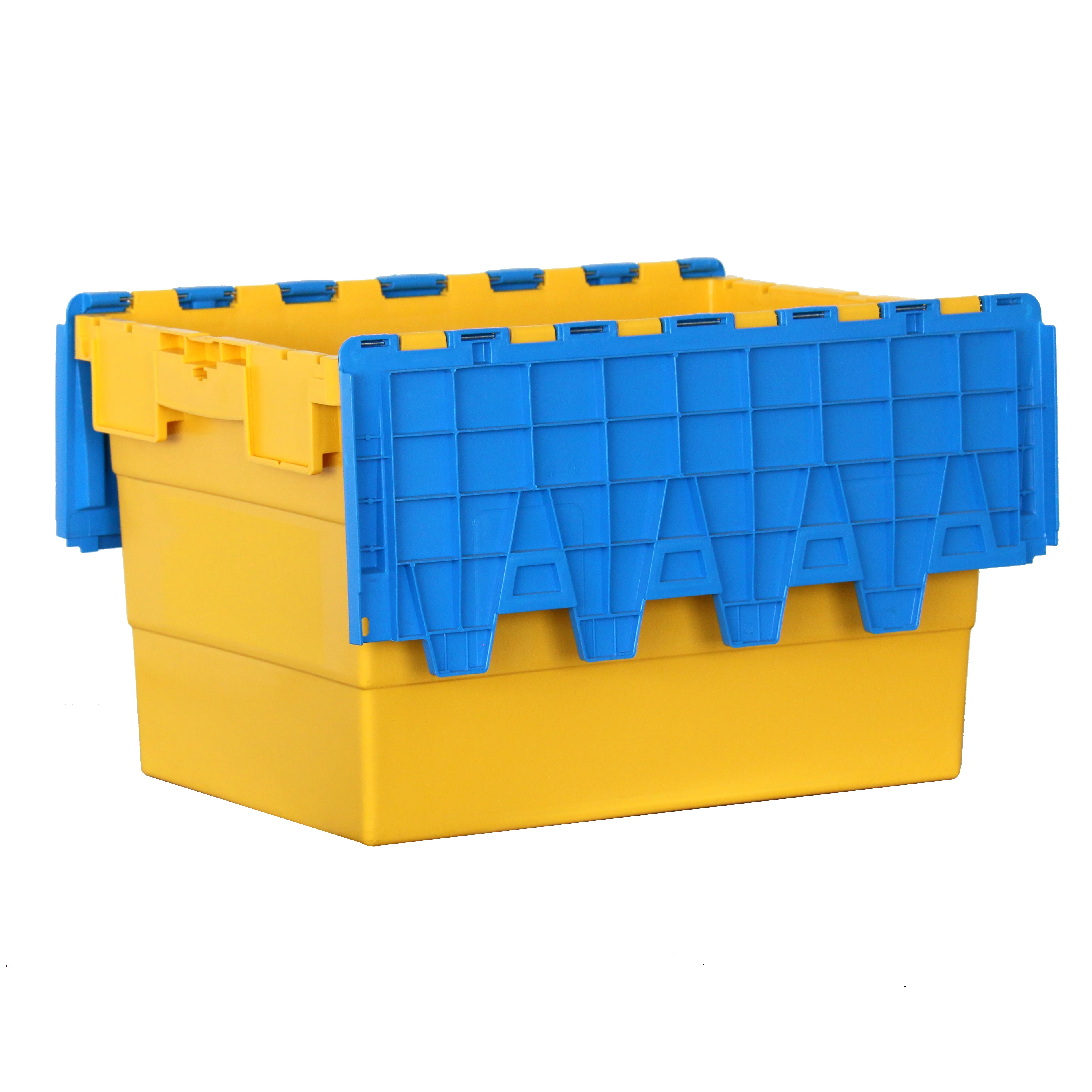 Plastic stack and nest logistic transport storage tote crate ideal for use in order picking closed-loop distribution