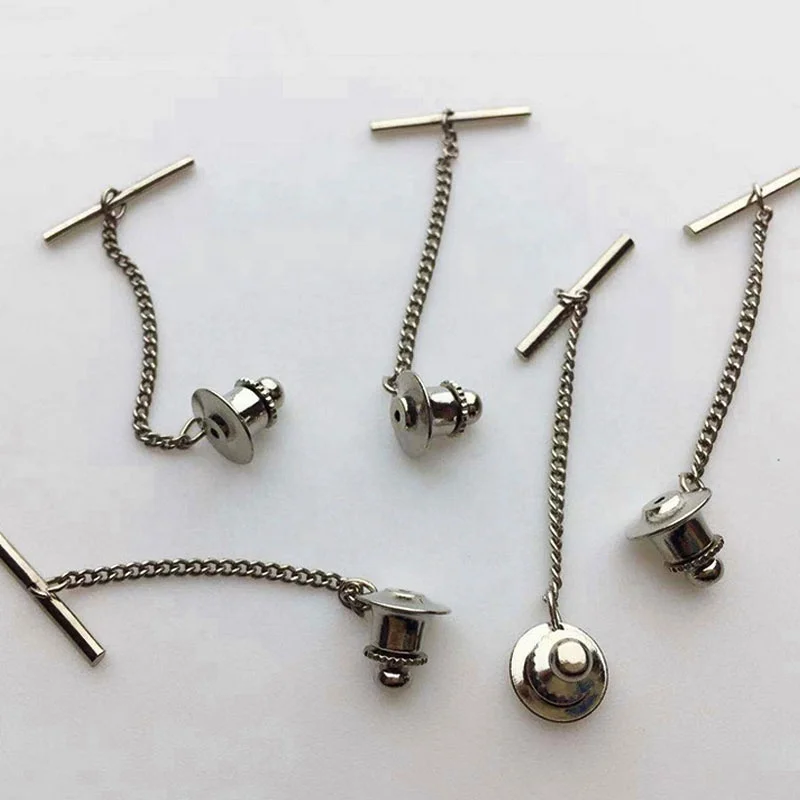 Позолоченные латунные плоские застежки-клатчи с цепочкой