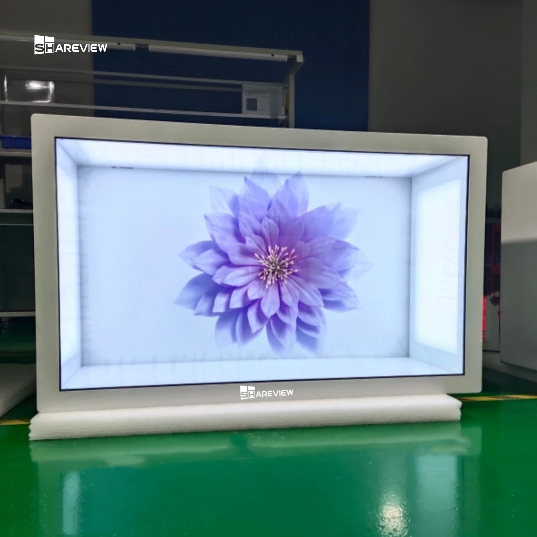 49-Inch Interactive 3D Hologram Box Touchscreen Real-Time Transparent LCD Showcase Infrared Digital Poster Projection Touch